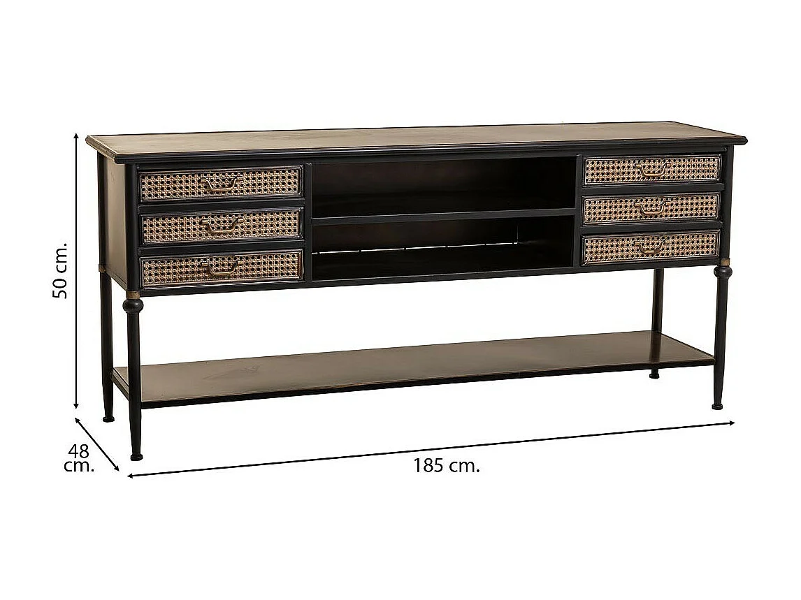 Aparador de metal marrón 180x45x80