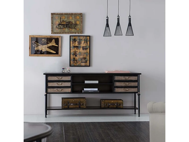 Credenza in metallo marrone 180x45x80h