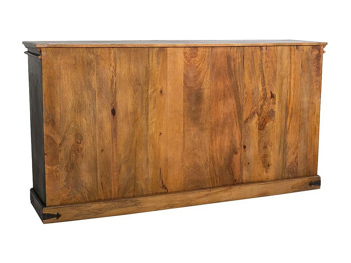 Buffet en bois noir 193x38x96h