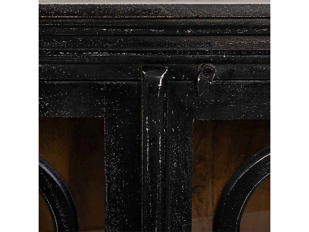 Buffet en bois noir 193x38x96h