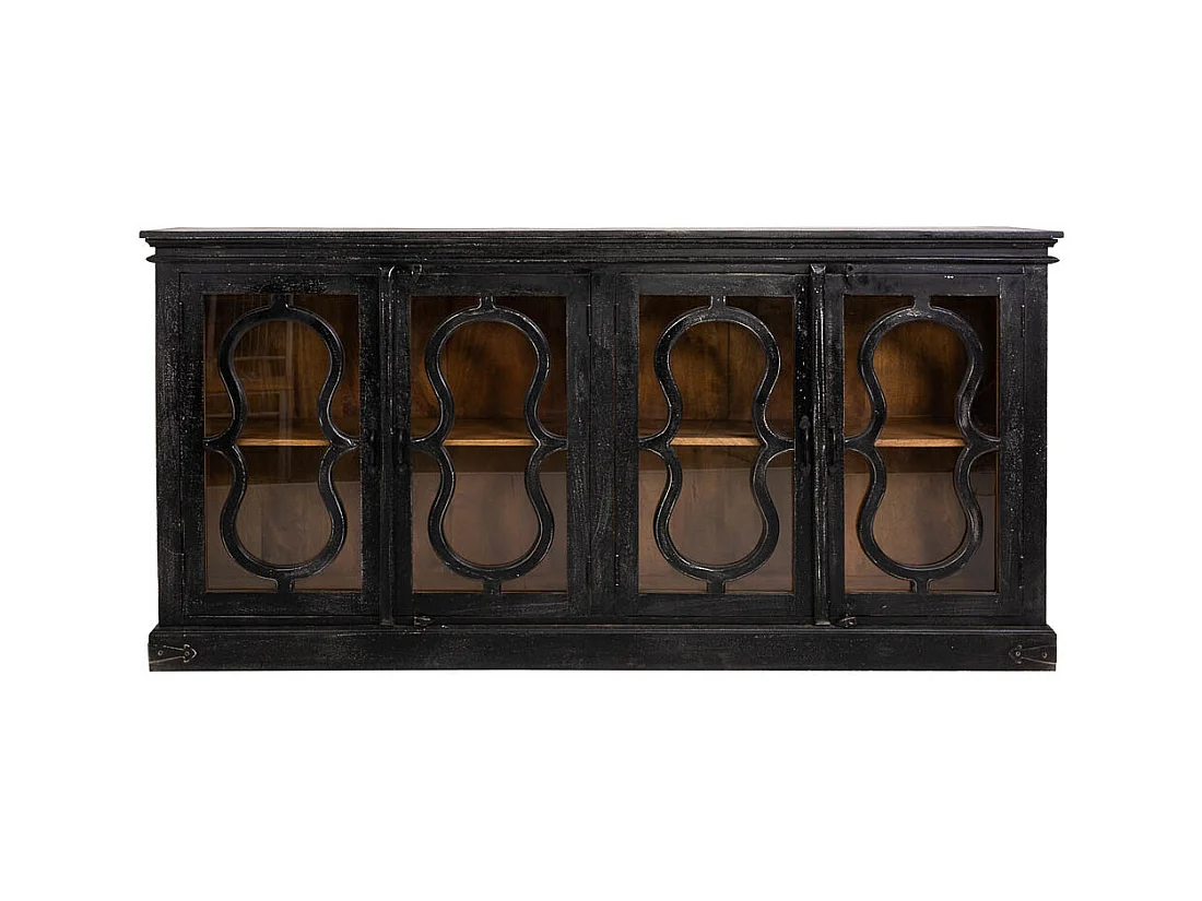 Credenza in legno nero 193x38x96h