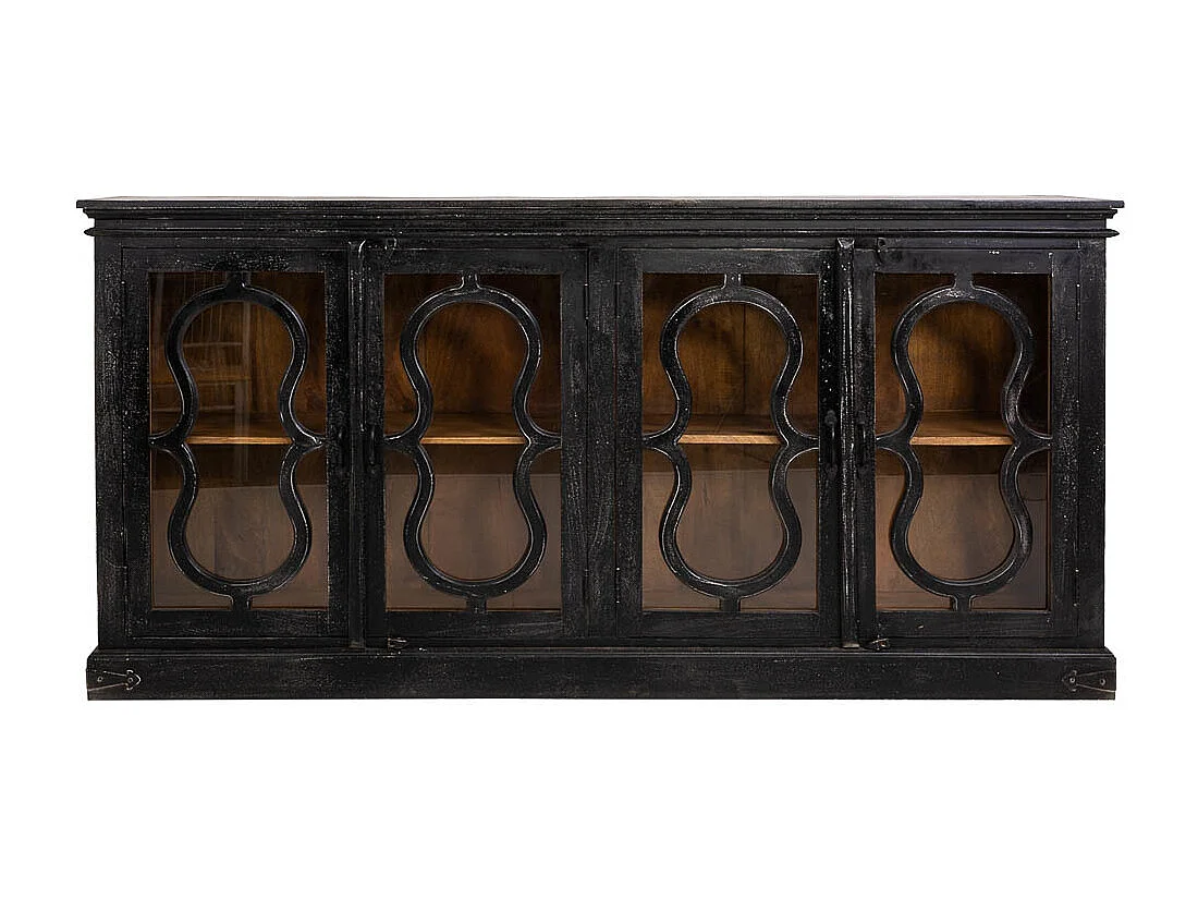 Credenza in legno nero 193x38x96h