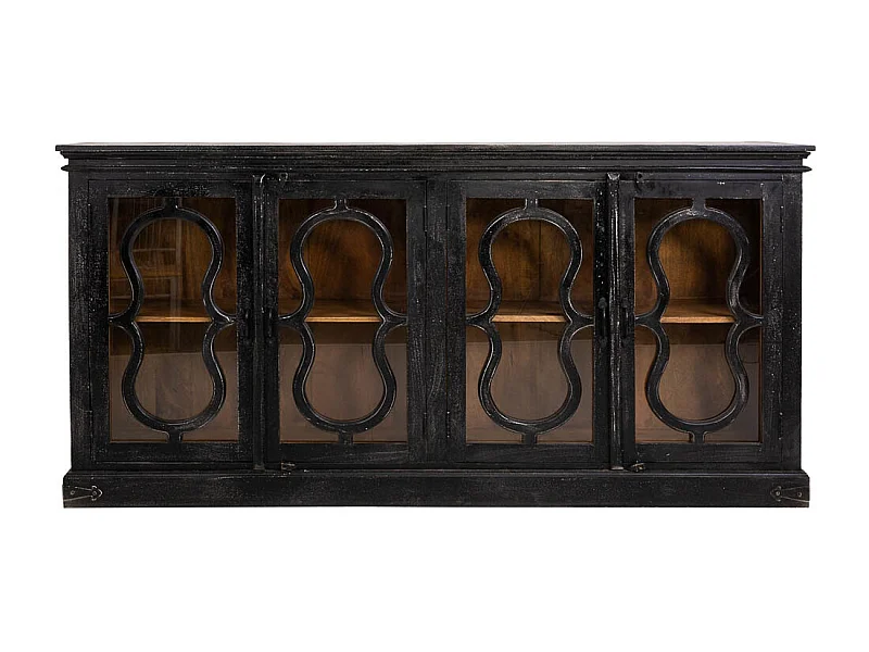 Credenza in legno nero 193x38x96h