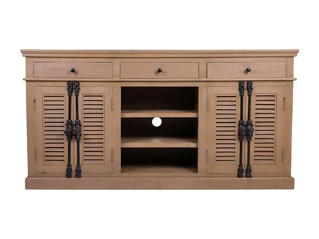 Credenza in legno e metallo marrone 173x41x89h