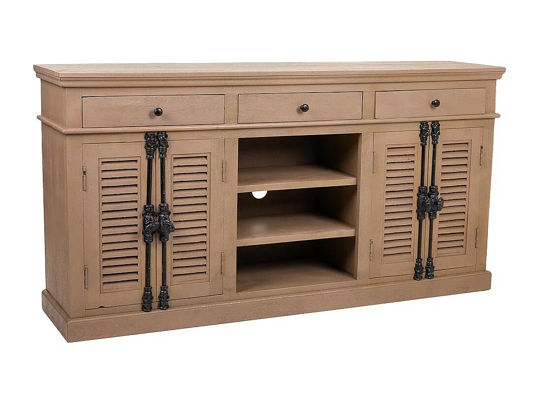 Credenza in legno e metallo marrone 173x41x89h