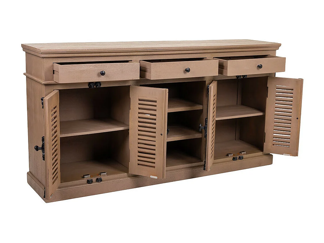 Credenza in legno e metallo marrone 173x41x89h