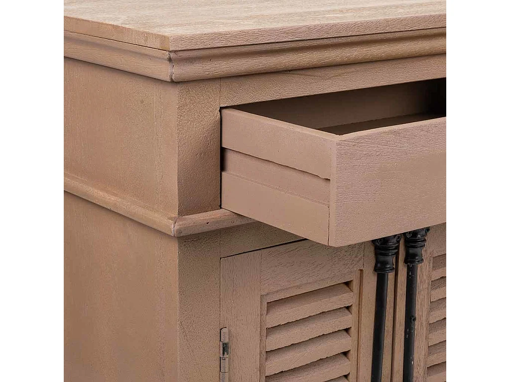 Credenza in legno e metallo marrone 173x41x89h