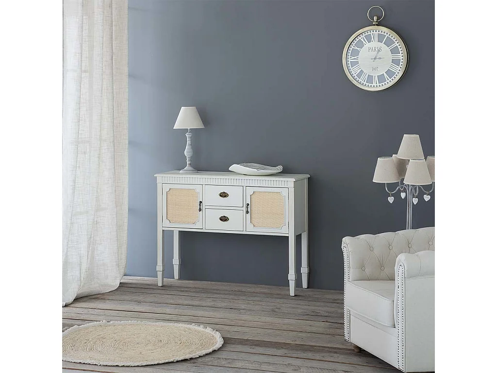 Aparador de madera blanco 108x36x82