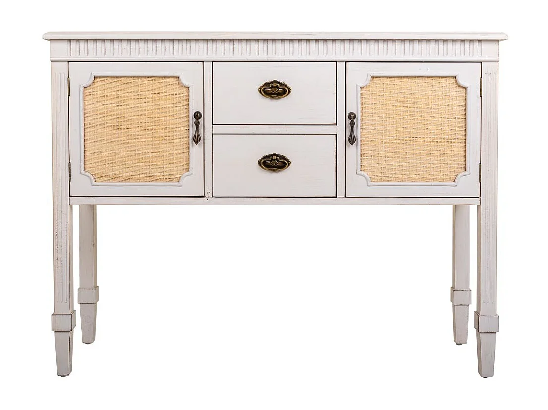 Aparador de madera blanco 108x36x82