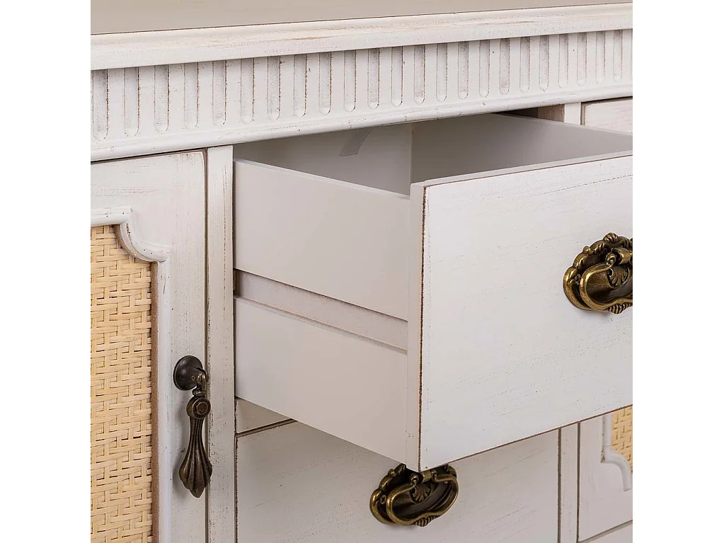 Aparador de madera blanco 108x36x82