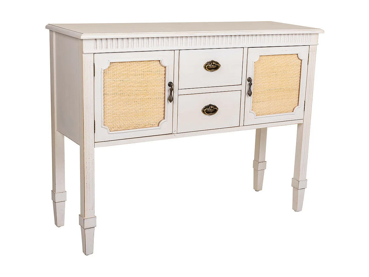 Credenza in legno bianco 108x36x82h
