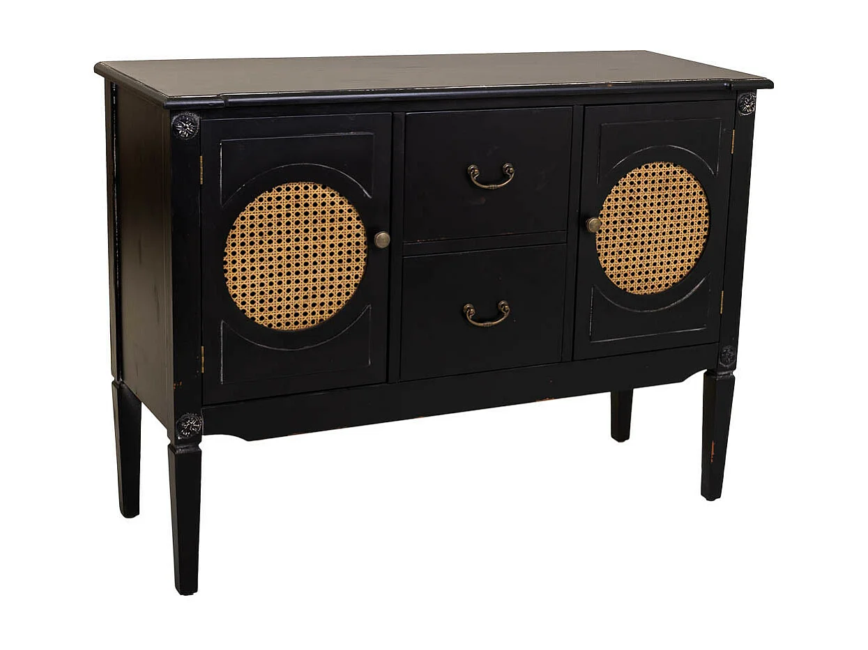 Aparador de madeira preto 106x40x78