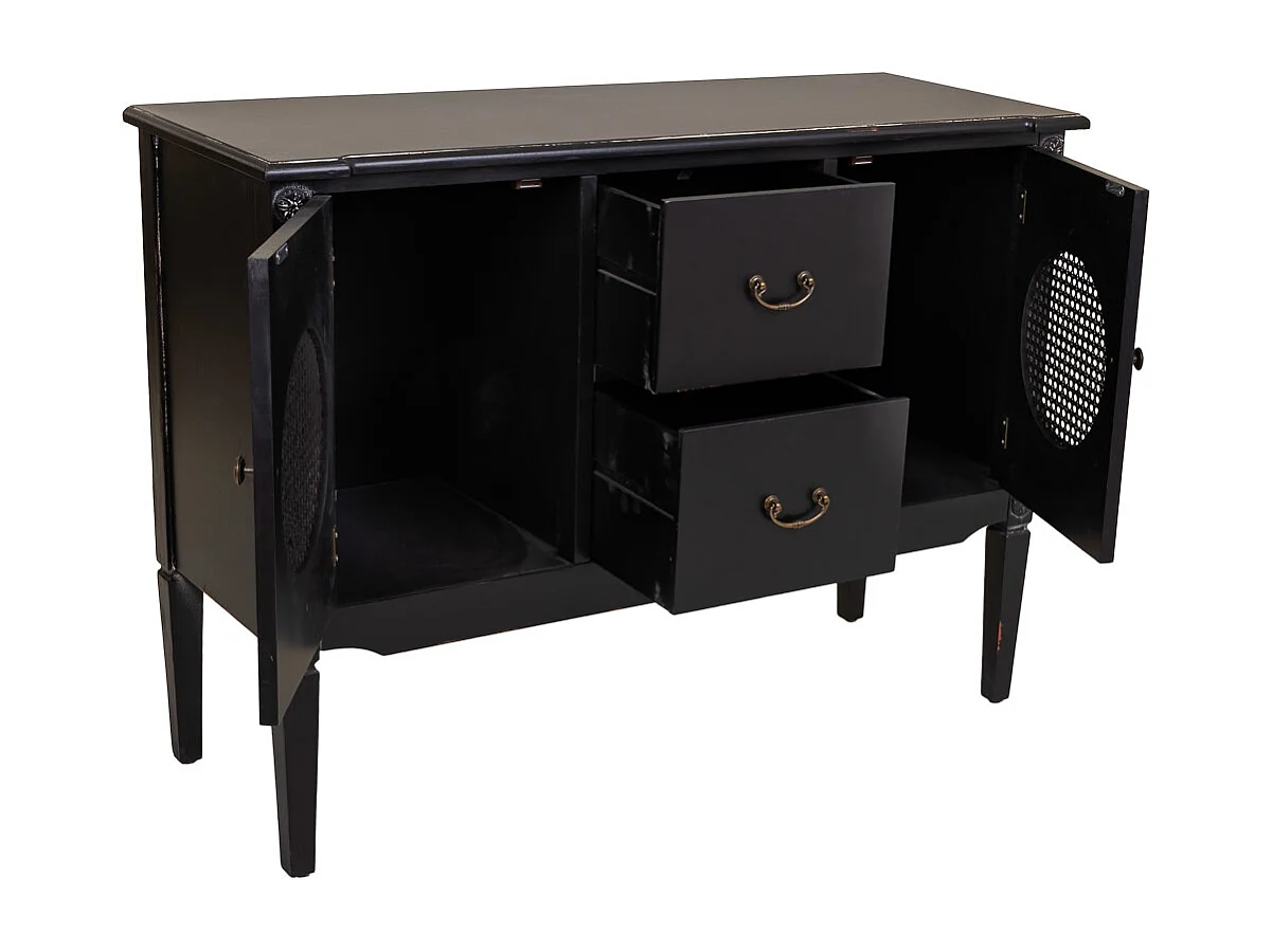 Aparador de madeira preto 106x40x78