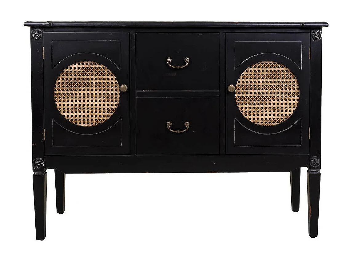 Aparador de madeira preto 106x40x78