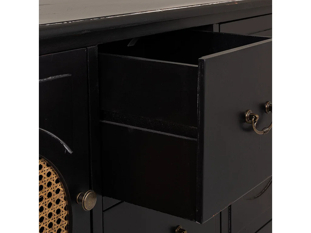Aparador de madeira preto 106x40x78
