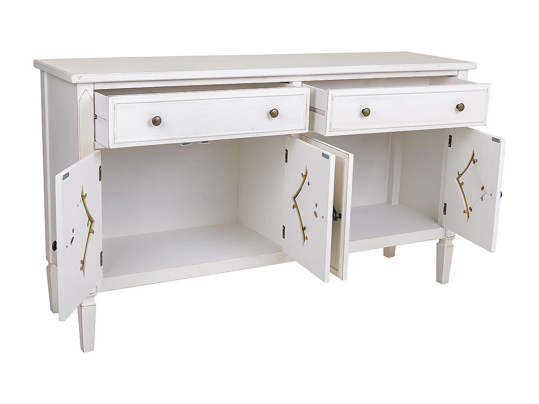 Credenza in legno bianco 140x38x80h