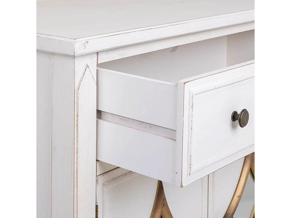 Credenza in legno bianco 140x38x80h