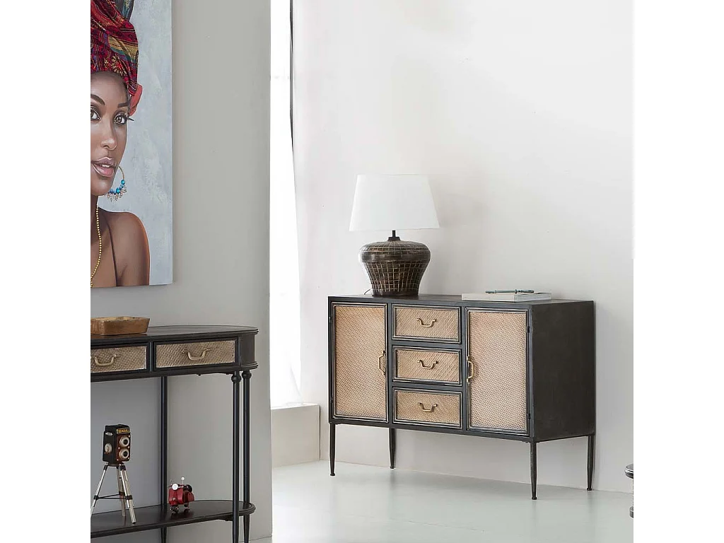 Credenza in metallo marrone 120x41x80h