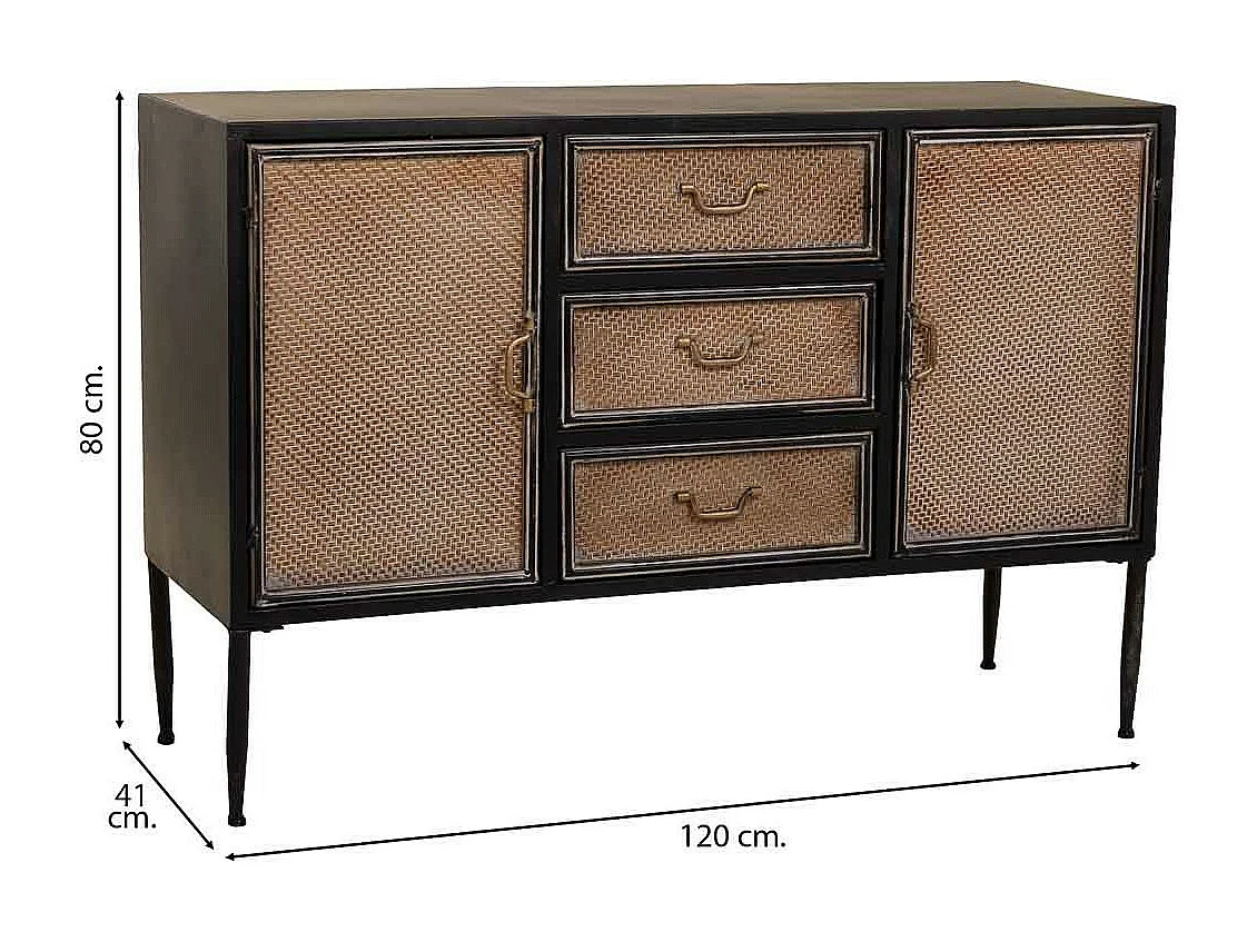 Credenza in metallo marrone 120x41x80h