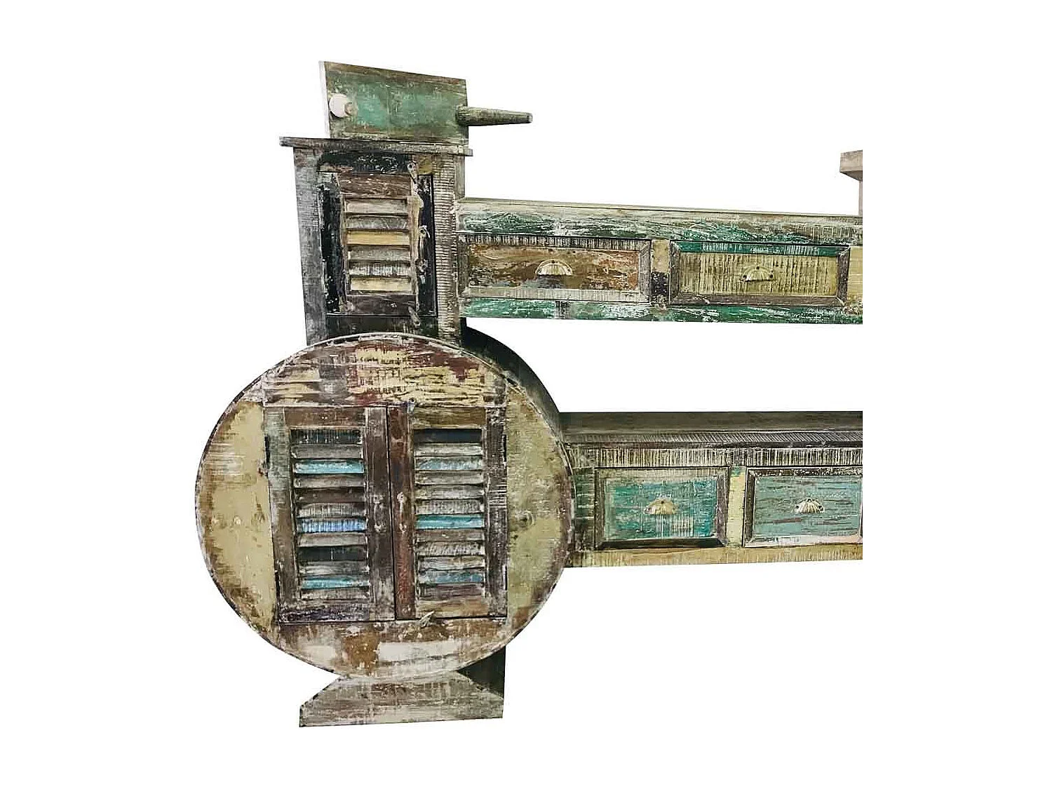 Aparador de madera verde 268x40x155