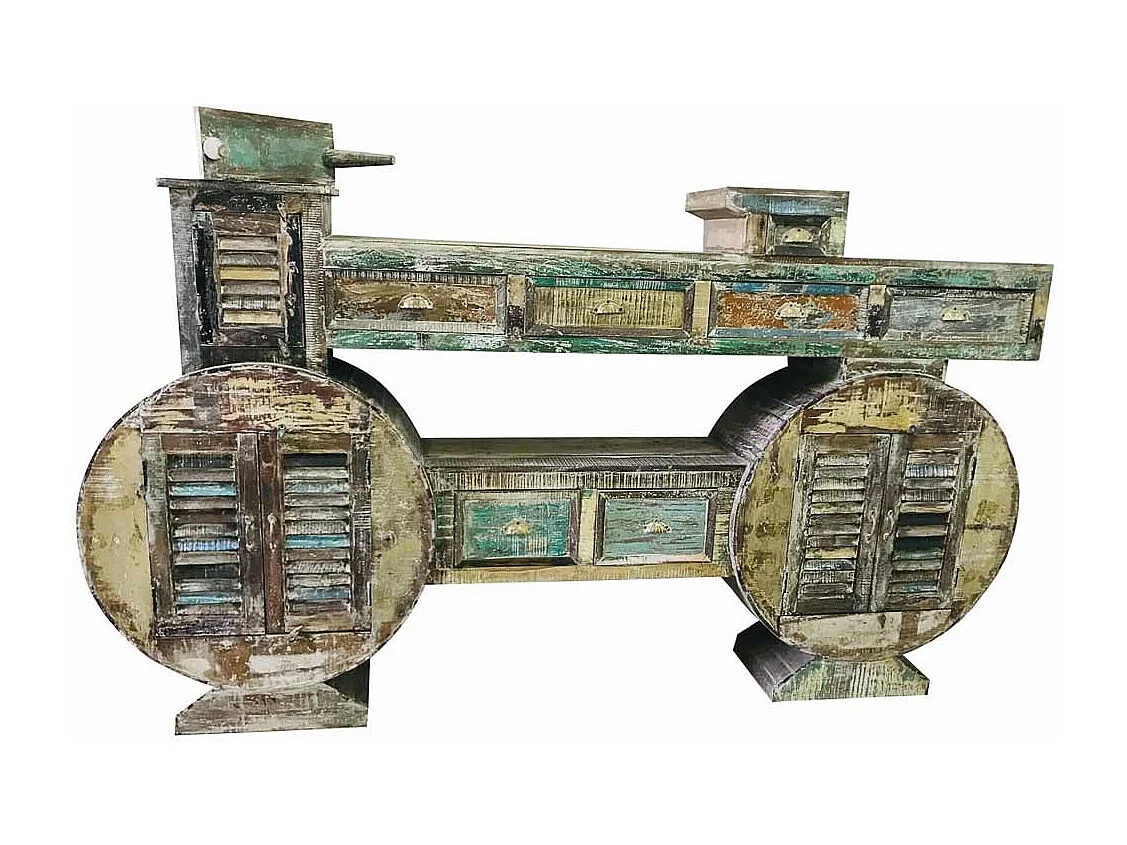 Aparador de madera verde 268x40x155