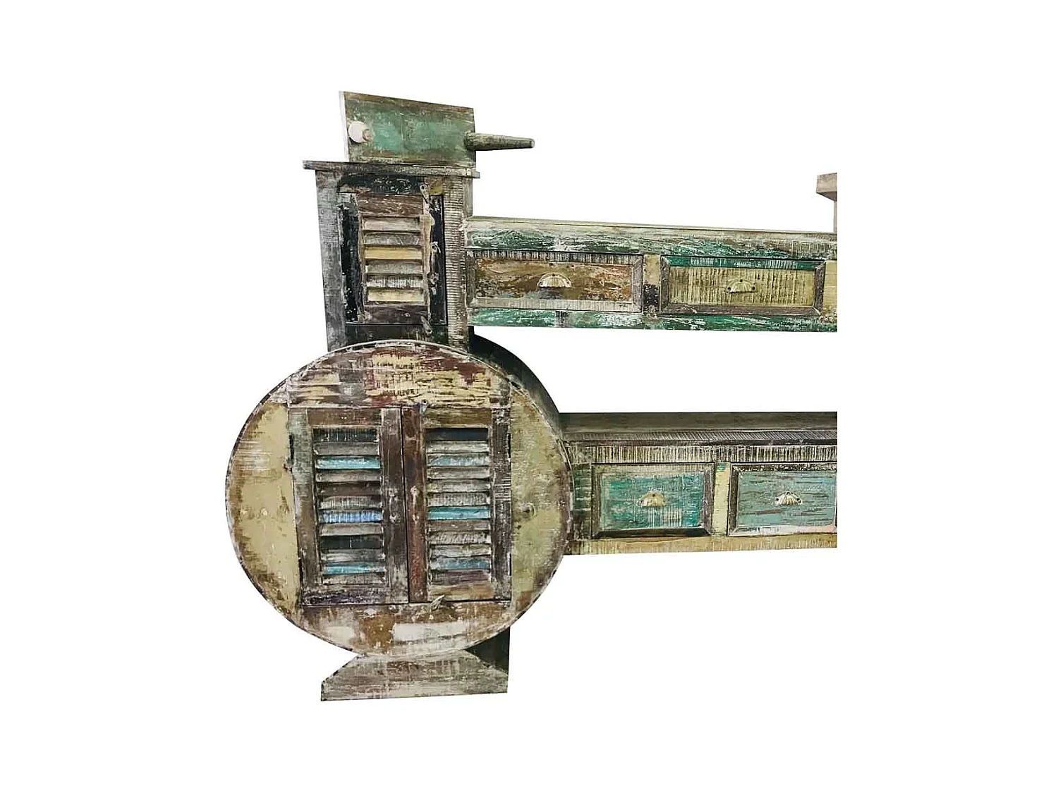 Buffet en bois vert 268x40x155h