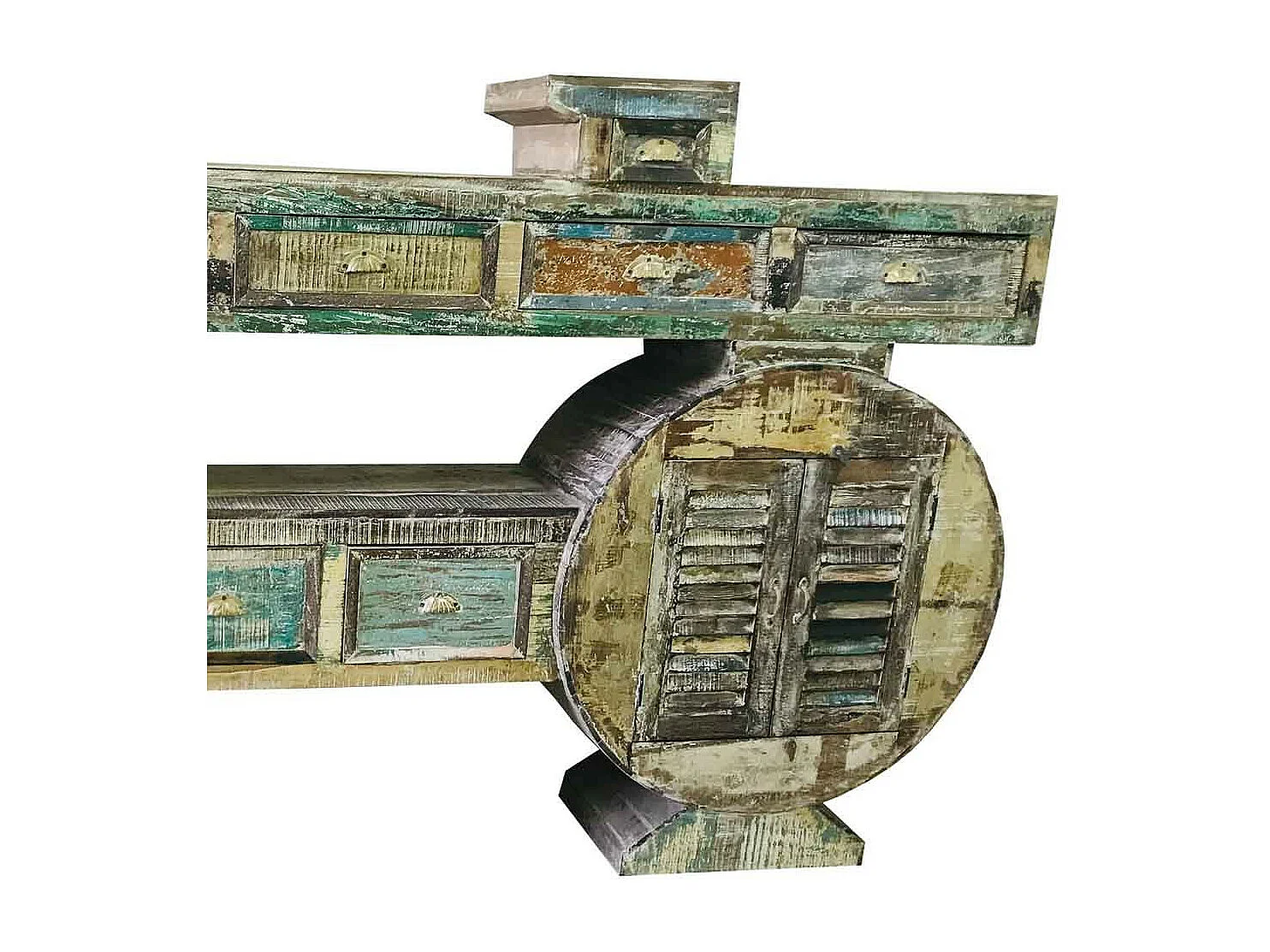 Credenza in legno verde 268x40x155h