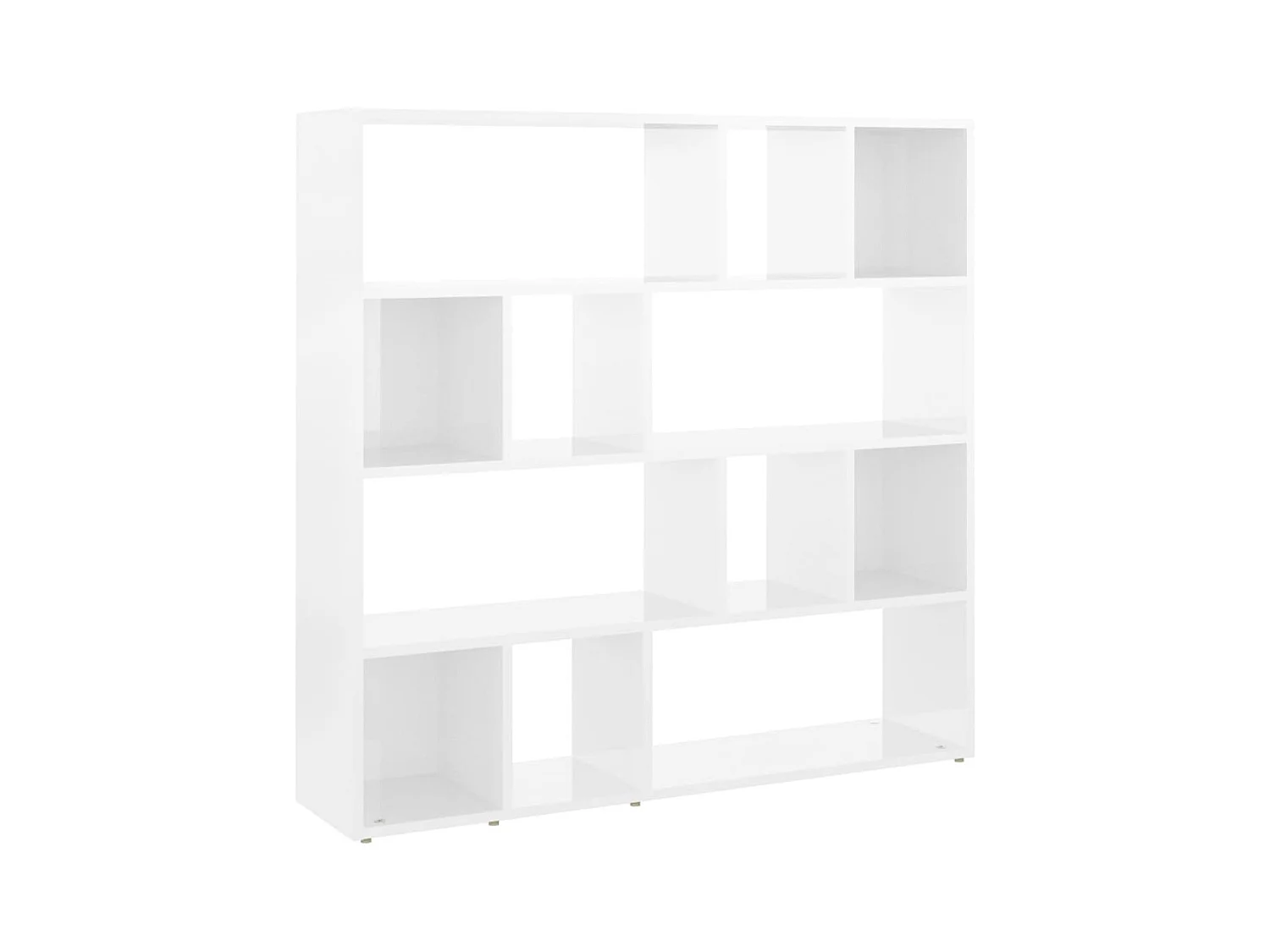 Bibliothèque-Séparateur de pièce Blanc brillant 105x24x102