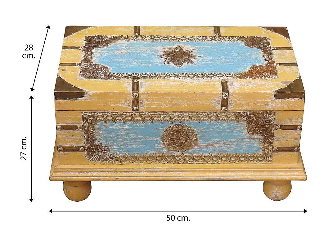 Baúl de madera marrón 50x28x27