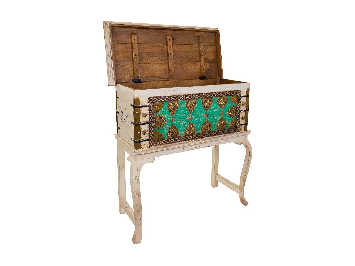 Hoher brauner Holzkoffer 90x41x90h cm