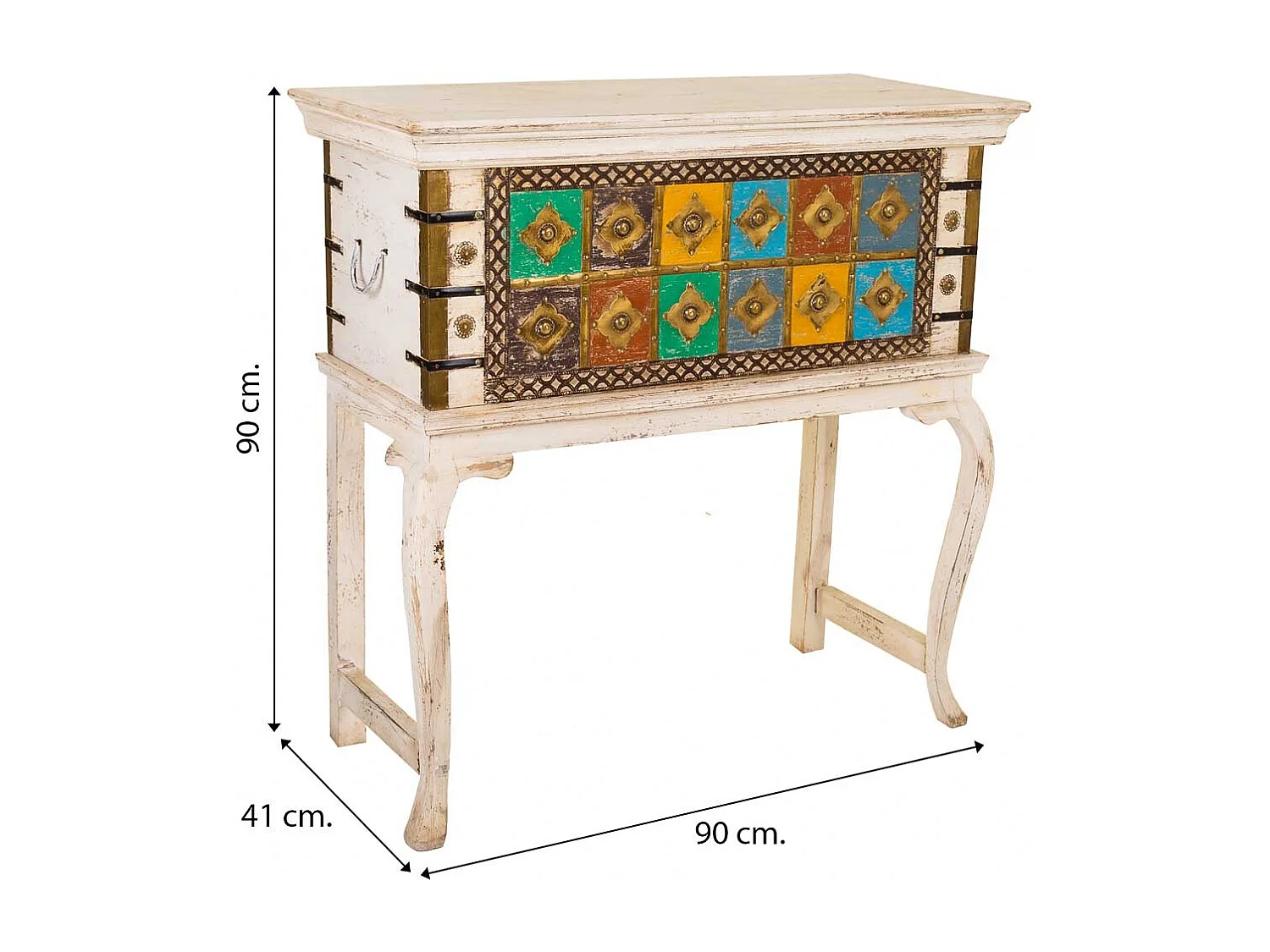 Coffre haut en bois marron 90x41x90h