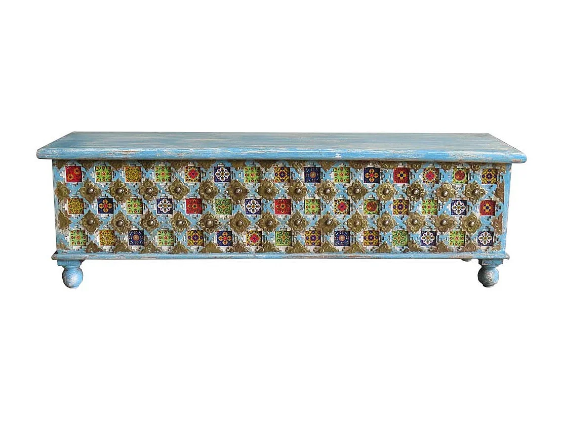 Blauer Holzstamm 146x40x45h cm