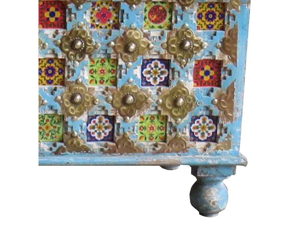 Blauer Holzstamm 146x40x45h cm