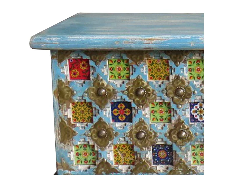 Blauer Holzstamm 146x40x45h cm