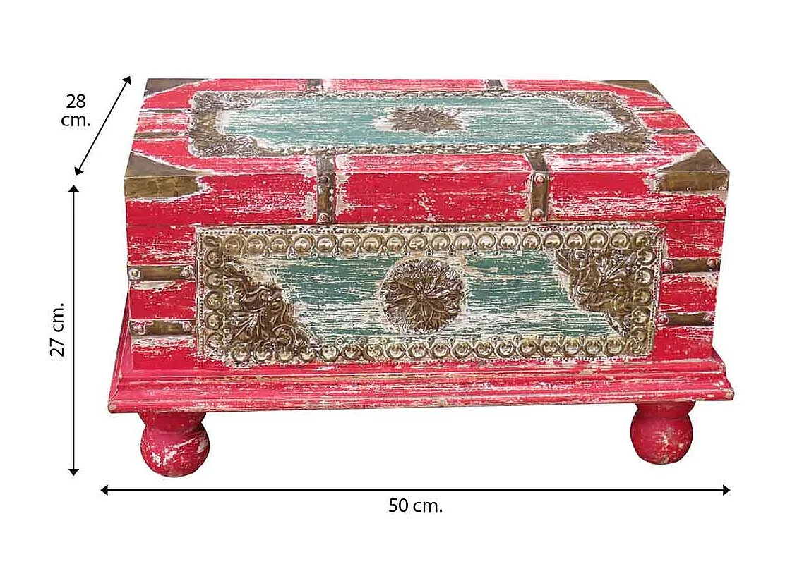 Roter Holzstamm 50x28x27h cm