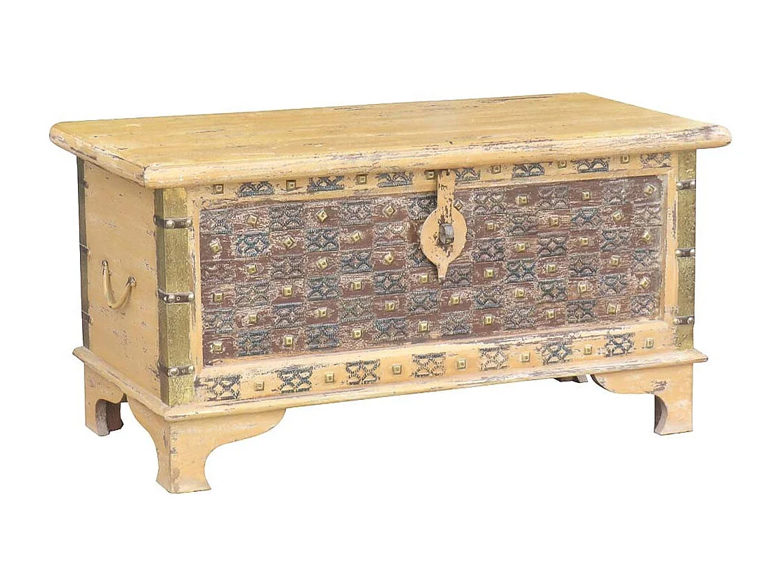 Coffre en bois marron 90x40x45h