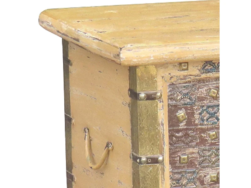 Baúl de madera marrón 90x40x45