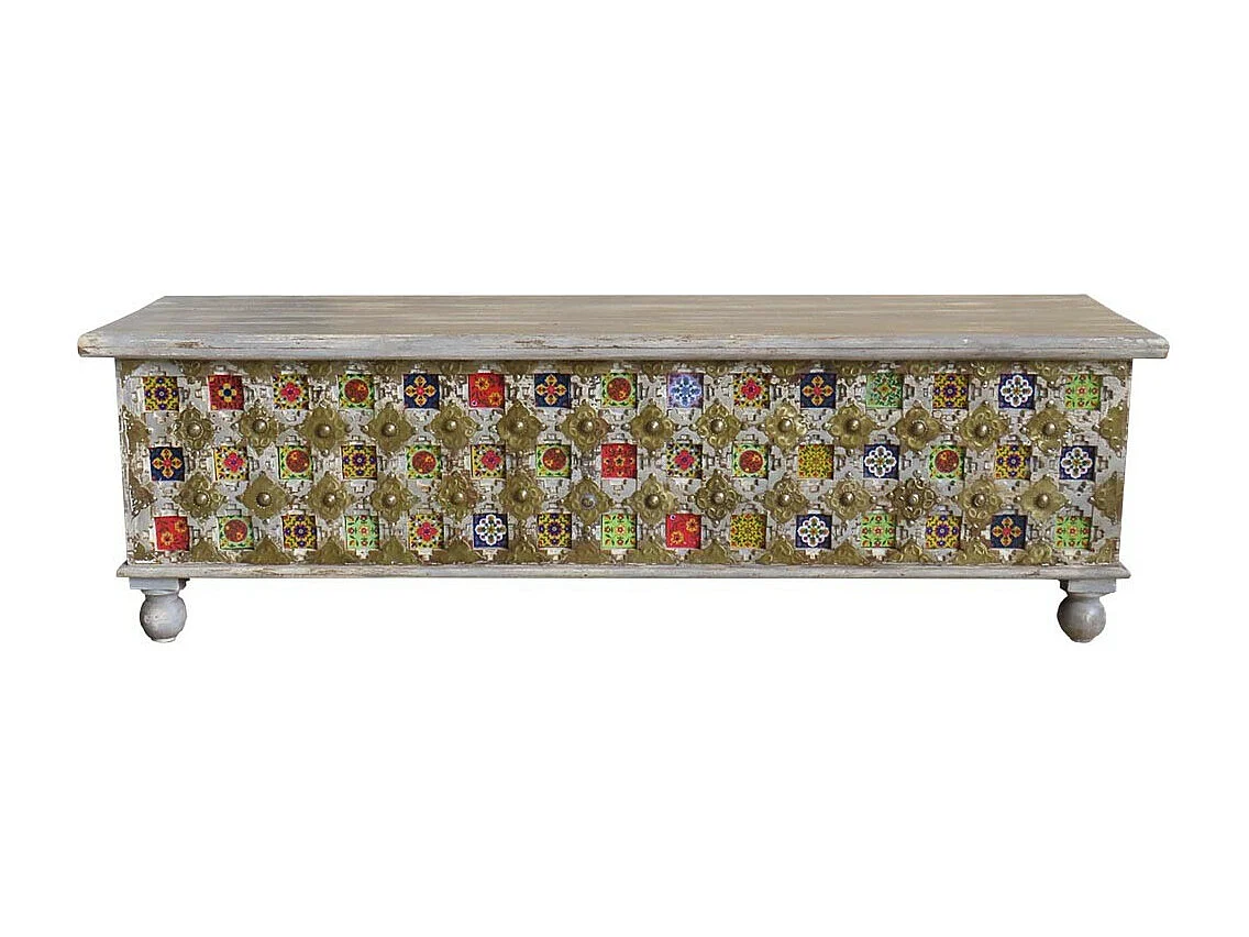 Baule in legno marrone 146x40x45h