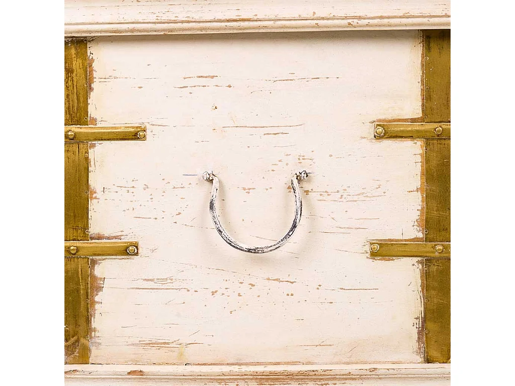 Baule alto in legno multicolore 90x40x80