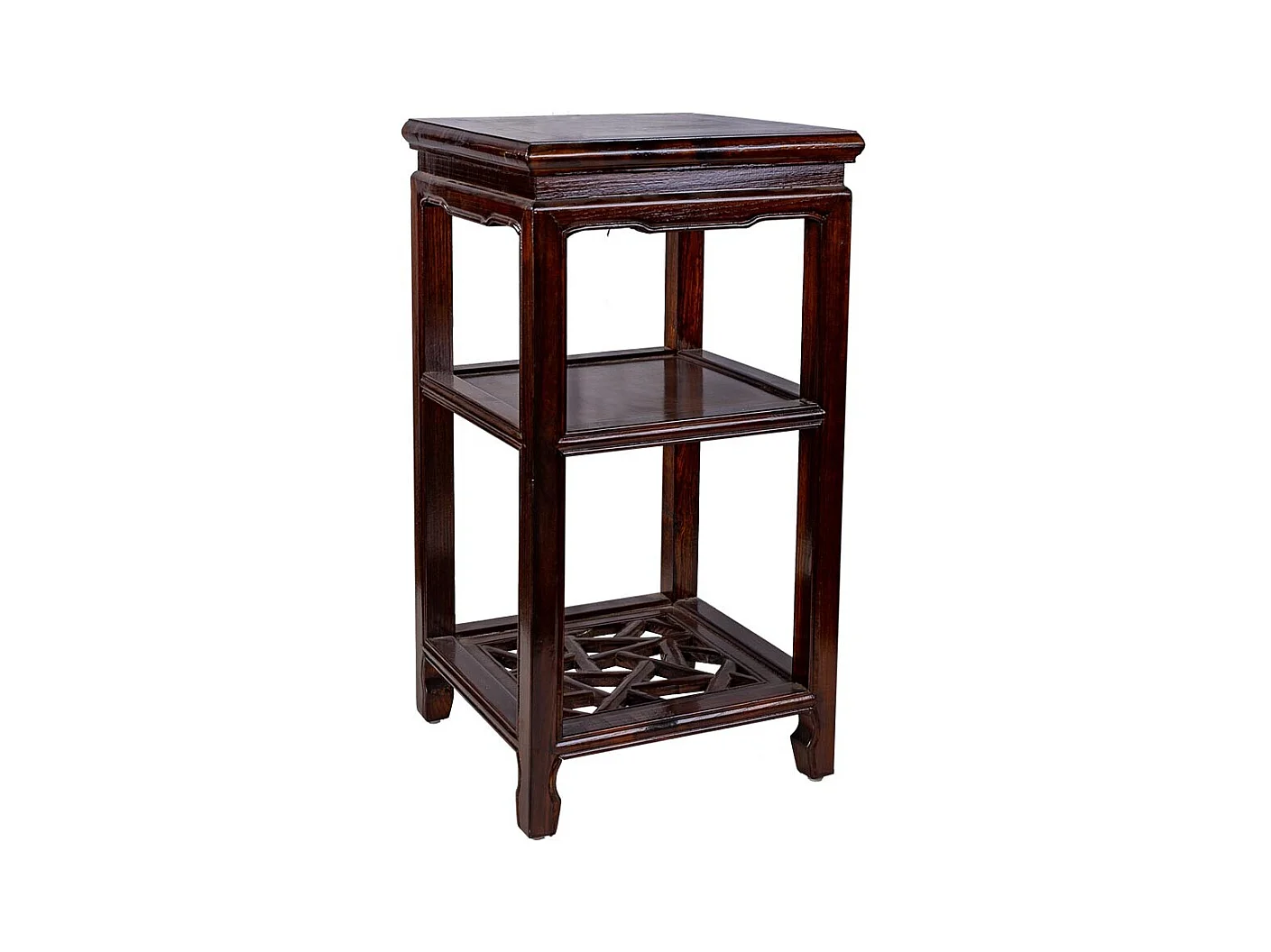 Ensemble table et 2 chaises en bois couleur café