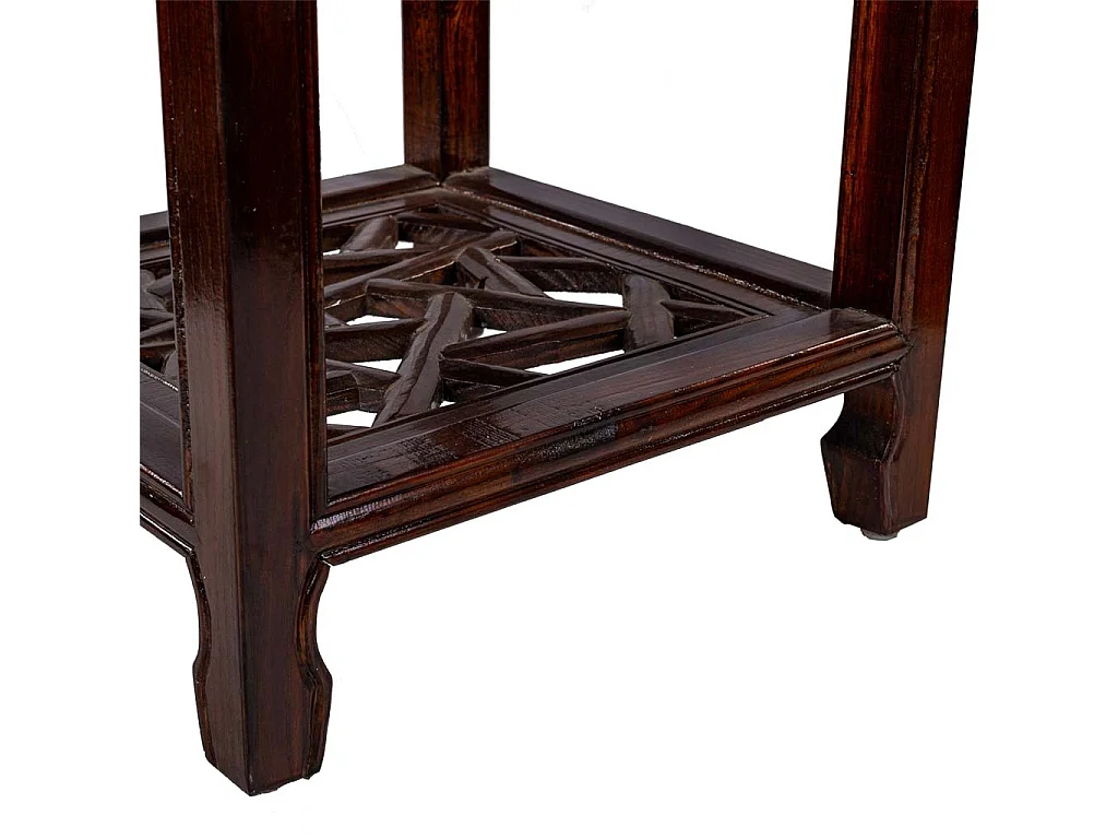 Set aus kaffeefarbenem Holztisch und 2 Stühlen 40x40x75/55x45x95