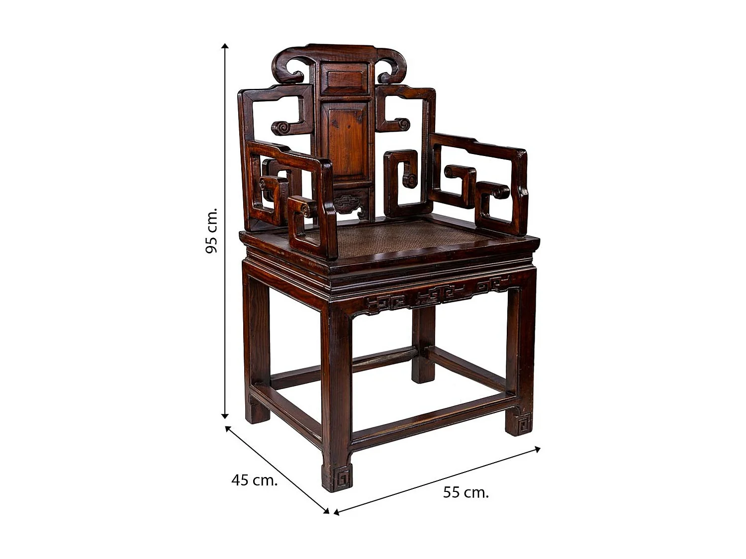 Set aus kaffeefarbenem Holztisch und 2 Stühlen 40x40x75/55x45x95