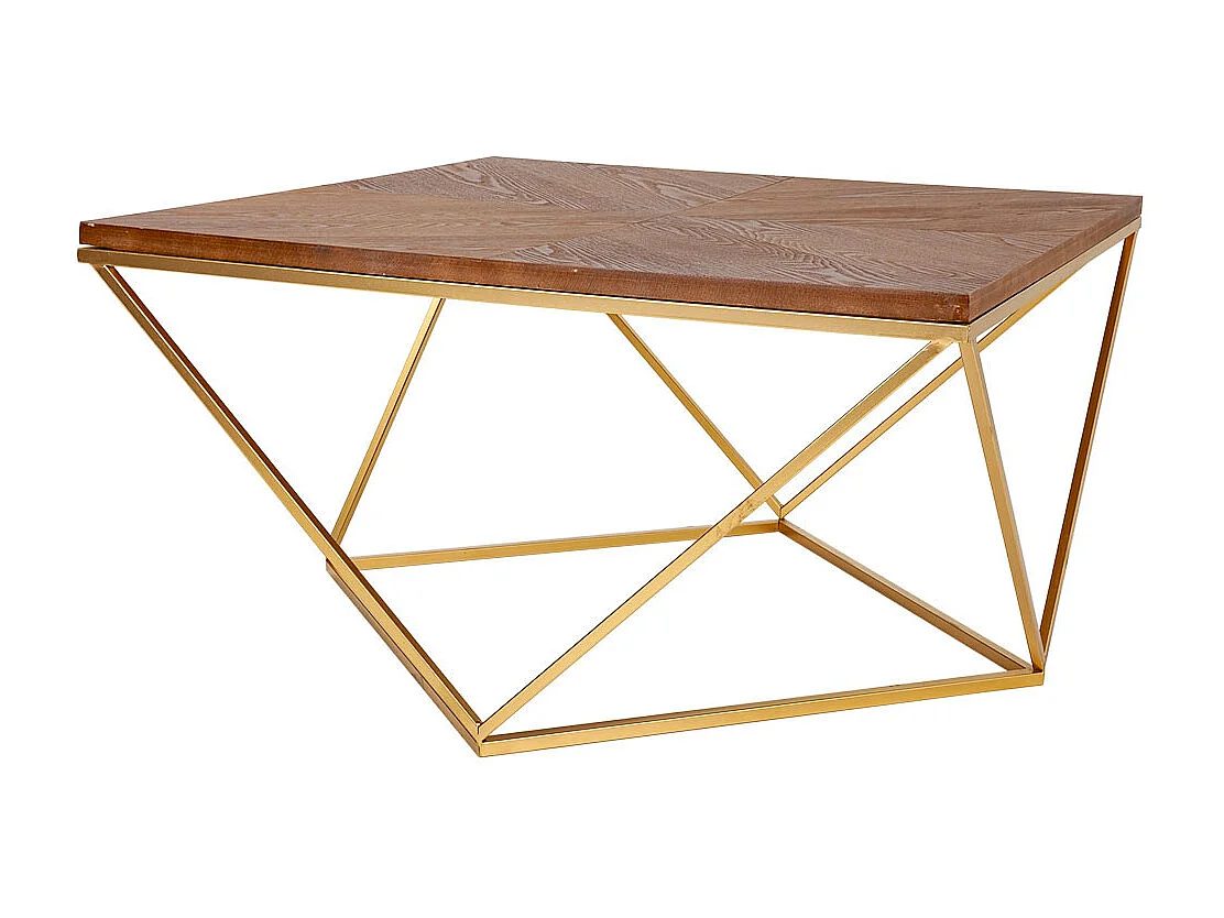 Conjunto mesa de centro e 4 bancos em metal dourado