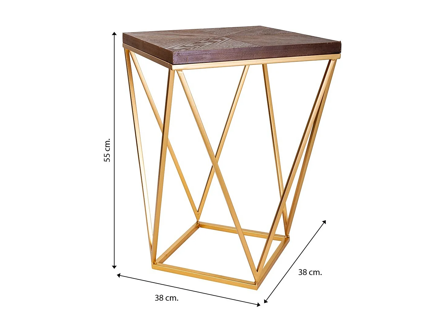 Conjunto mesa de centro e 4 bancos em metal dourado