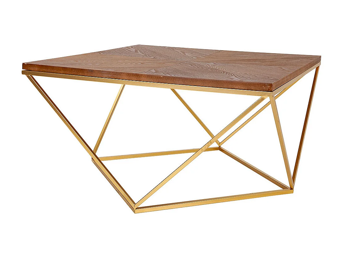 Conjunto mesa de centro e 4 bancos em metal dourado