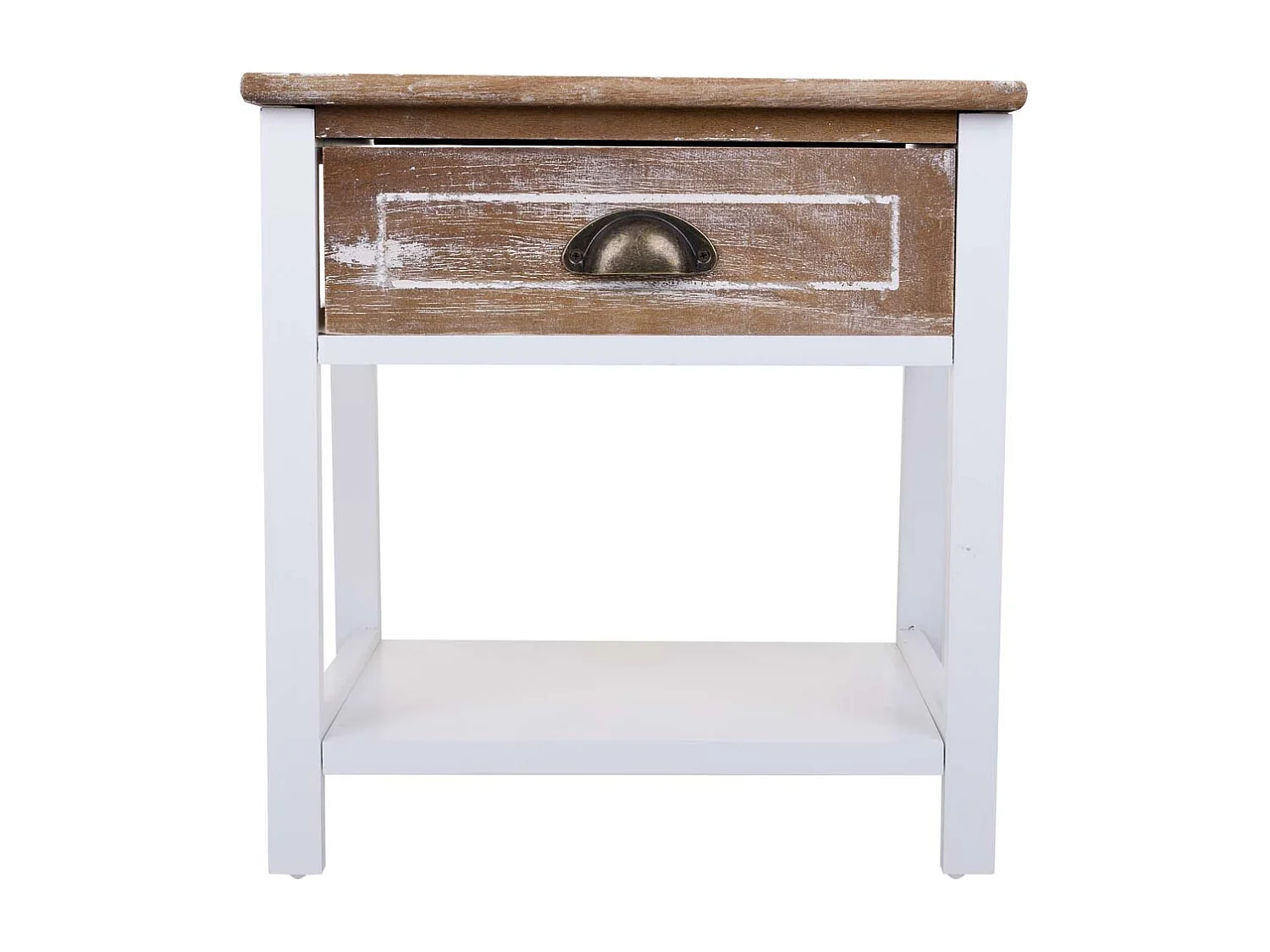 Comodino in legno bianco 40x29x42