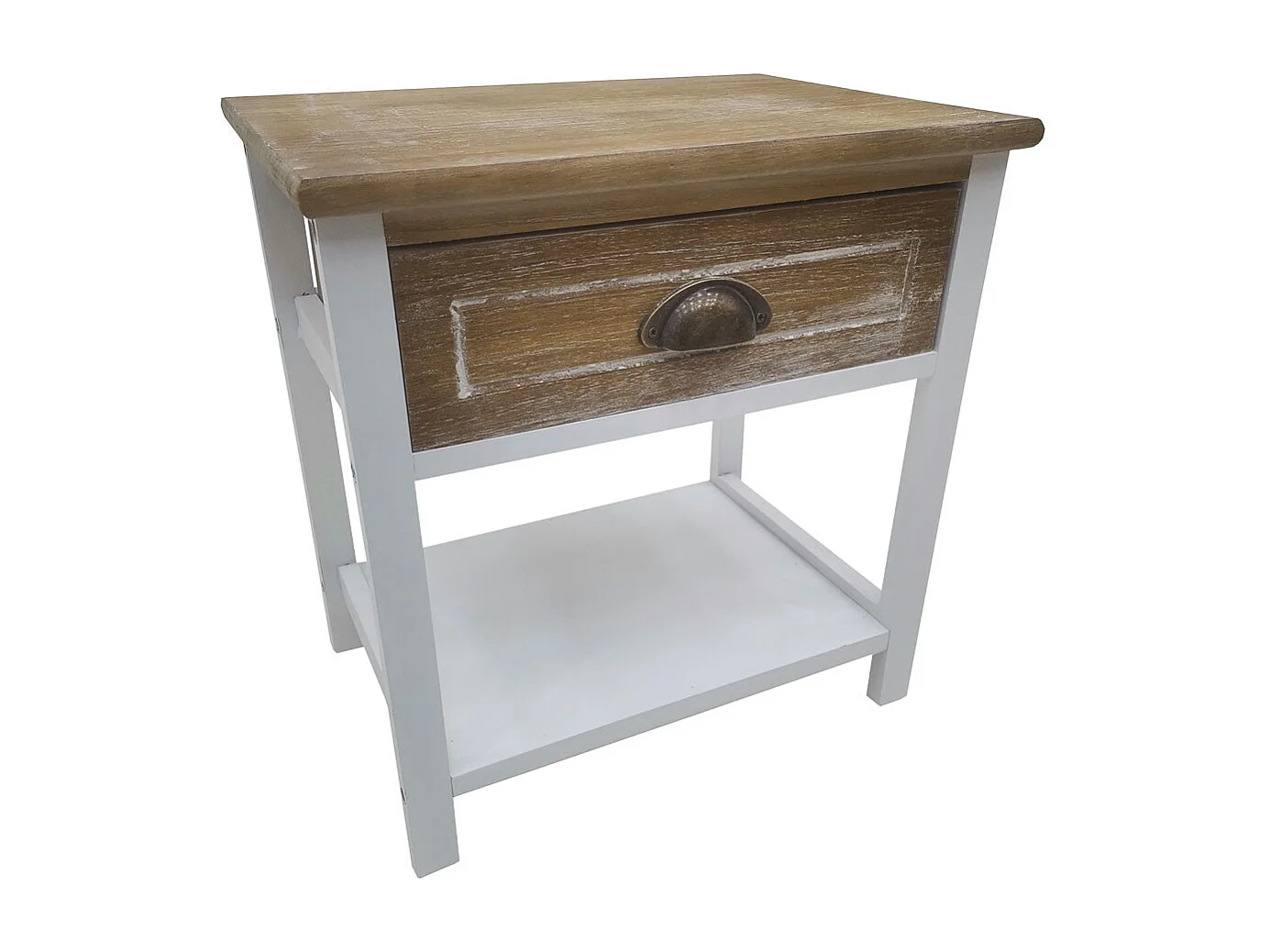 Comodino in legno bianco 40x29x42