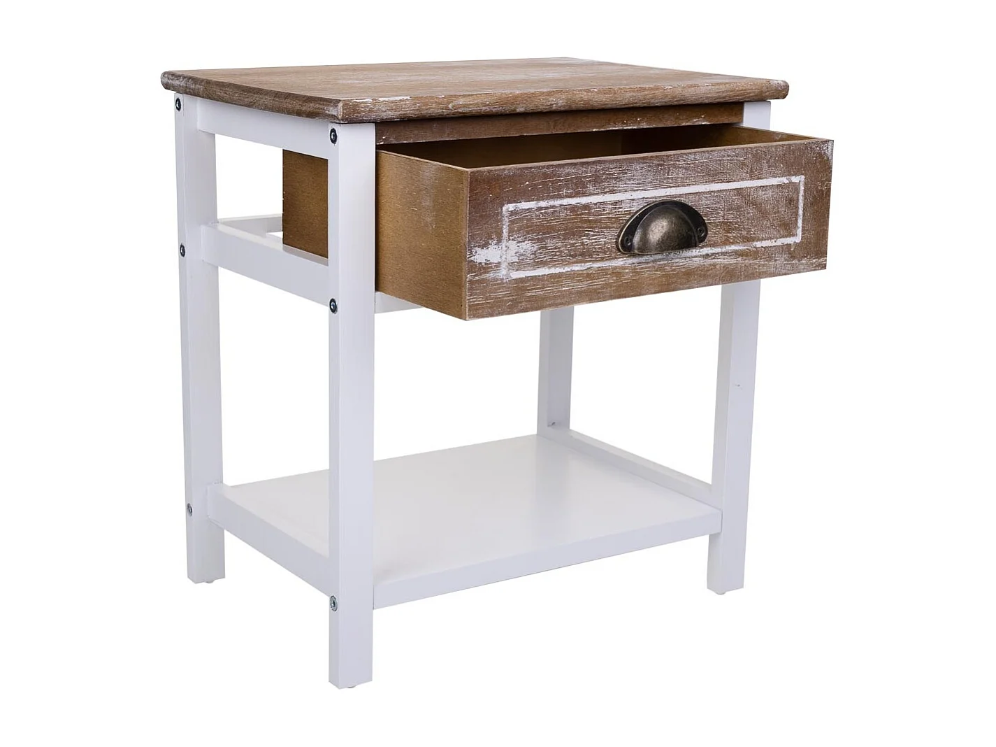 Comodino in legno bianco 40x29x42