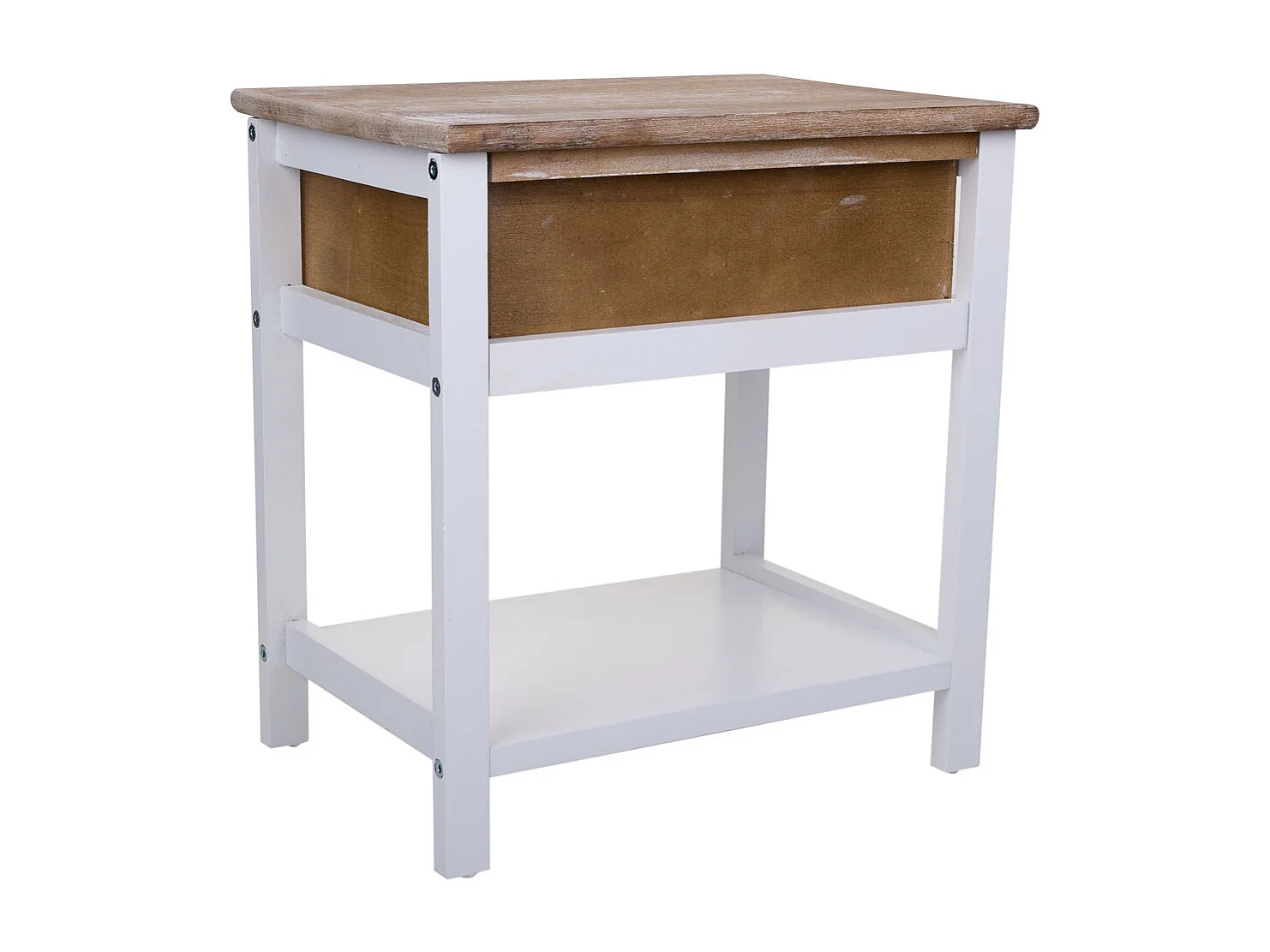 Weißer Nachttisch aus Holz 40x29x42