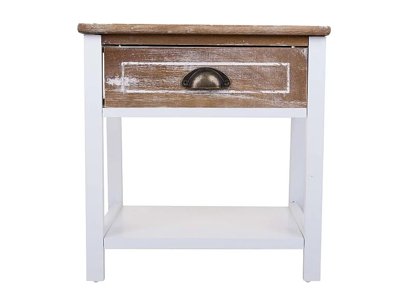 Weißer Nachttisch aus Holz 40x29x42